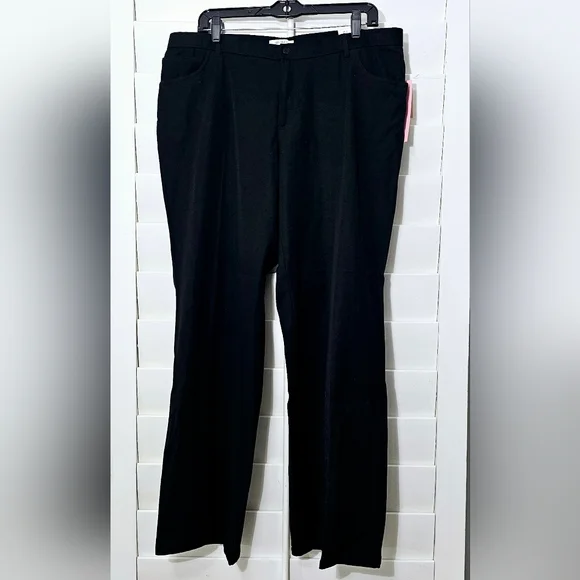 Black Dressbarn Capris Woman Plus Size 20 Elastic Waist Buttons Cuffed